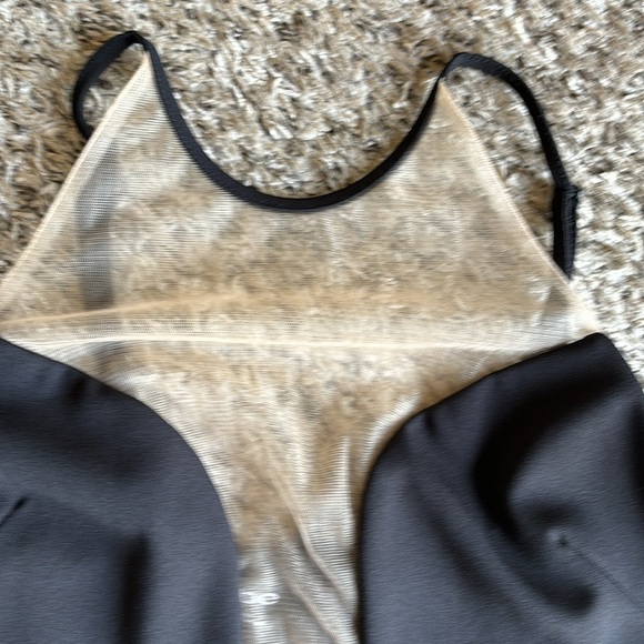 Bebe double split sheer bodice long slip gown cocktail Midi Dress size M - Picture 10 of 14